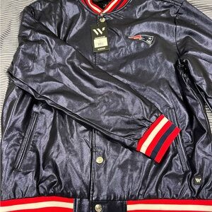 Patriots unisex metallic bomber jacket XL